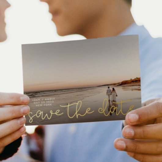 Gold Foil kondiging Save the Date Kaart