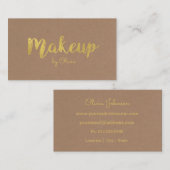 Gold Foil Kraft Makeup Artiest Visitekaartjes (Voorkant / Achterkant)