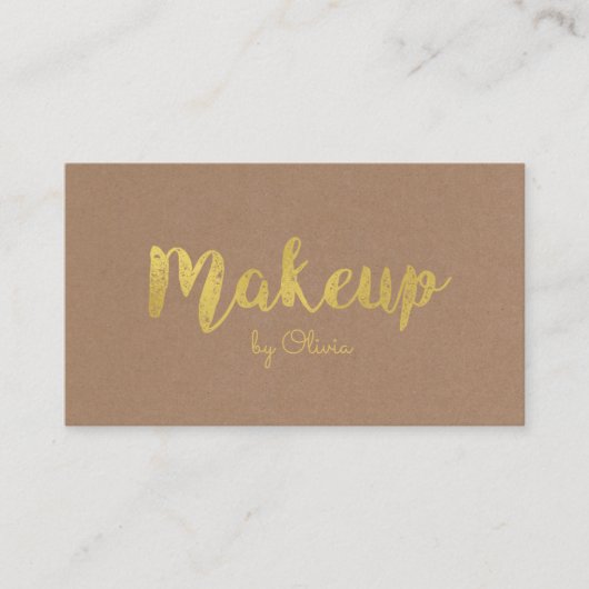 Gold Foil Kraft Makeup Artiest Visitekaartjes (Voorkant)