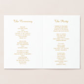 Gold Foil  Lace Damask Wedding Program Folie Kaarten (Binnen)