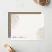 Gold Foil  Lace Elegant Custom Note Card Notitiekaartje (Voorkant / Achterkant in situ)