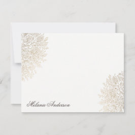 Gold Foil  Lace Elegant Custom Note Card Notitiekaartje