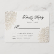 Gold Foil  Lace Elegant RSVP-kaart