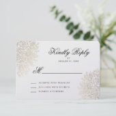 Gold Foil Lace Elegant RSVP-kaart RSVP Kaartje (Staand voorkant)