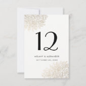 Gold Foil  Lace Elegant Table Number Kaart (Voorkant)