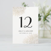 Gold Foil Lace Elegant Table Number Kaart (Staand voorkant)