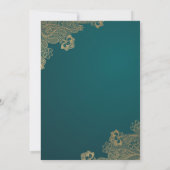 Gold Foil Lace  Groen Islamitisch Weddenschap Kaart (Achterkant)