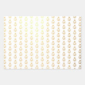 Gold Foil Lady Bugs Polka Dots Stripes Folie Inpakpapier Vel (Voorkant)