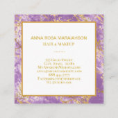 *~* Gold Foil Lavender Marble Modern Girly Luxe Vierkante Visitekaartje (Achterkant)