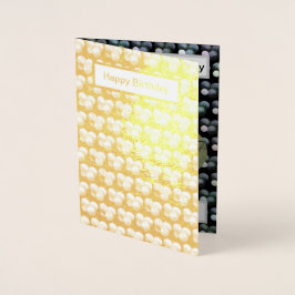 Gold Foil Lawn Bowls, Birthday Kaart. Folie Kaarten