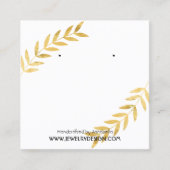Gold Foil Leaf Earring Jeweling Display Custom Vierkante Visitekaartje (Voorkant)