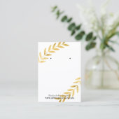 Gold Foil Leaf Earring Jeweling Display Custom Visitekaartje (Staand voorkant)