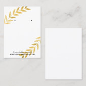 Gold Foil Leaf Earring Jeweling Display Custom Visitekaartje (Voorkant / Achterkant)