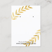 Gold Foil Leaf Earring Jeweling Display Custom Visitekaartje (Voorkant)