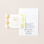 Gold Foil Leaf Wreath 50th Birthday Invitation Folie Kaarten<br><div class="desc">Gold Foil Leaf Wreath 50th Birthday Invitation Matching collectie in Niche and Nest store. Kunstwerk van www.EssemCreatives.etsy.com"</div>