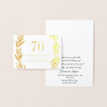 Gold Foil Leaf Wreath 70th Birthday Invitation Folie Kaarten<br><div class="desc">Gold Foil Leaf Wreath 70th Birthday Invitation Matching collectie in Niche and Nest store. Kunstwerk van www.EssemCreatives.etsy.com"</div>