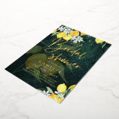 Gold Foil Lemon Zest VRIJGEZELLENFEEST QR Code Folie Uitnodiging (Gedraaid)
