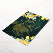 Gold Foil Lemon Zest Wedding Save the Date QR Code Folie Uitnodiging (Gedraaid)