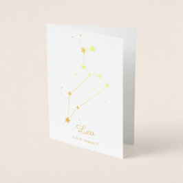 Gold Foil LEO Zodiac Sign Constellation Folie Kaarten