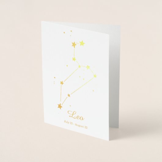 Gold Foil LEO Zodiac Sign Constellation Folie Kaarten (Voorkant)
