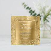 Gold Foil Leopard Glam 50th Birthday Kaart (Staand voorkant)
