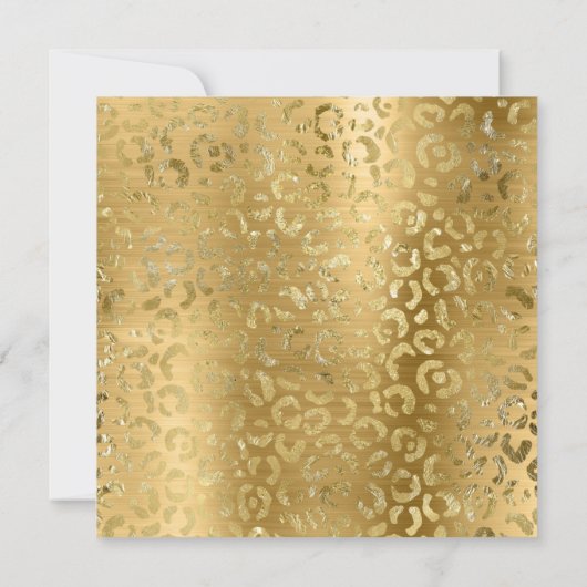 Gold Foil Leopard Glam 50th Birthday Kaart (Achterkant)