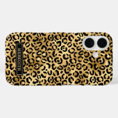 Gold Foil Leopard Print Monogrammed Case-Mate iPhone Case (Achterkant (horizontaal))