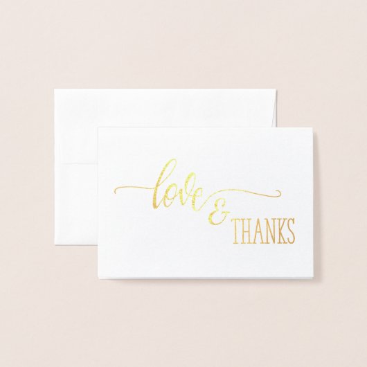 Gold Foil Liefde en Bedankt Bedankt Kaarten (Voorkant met envelop)