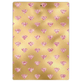Gold Foil & Light Pink Glam Glitter Diamonds Klembord (Achterkant)