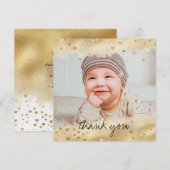 Gold Foil Lijst Baby Photo Square Hartelijk dank (Voorkant / Achterkant)