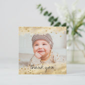 Gold Foil Lijst Baby Photo Square Hartelijk dank (Staand voorkant)