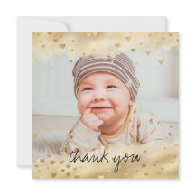 Gold Foil Lijst Baby Photo Square Hartelijk dank