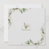 Gold Foil Lijst Boho Botanische Eucalyptus Foto Aankondiging (Achterkant)