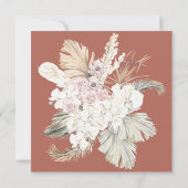 Gold Foil Lijst Boho Pampas Boho Foto Birth Aankondiging (Achterkant)