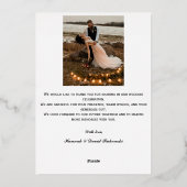 Gold foil lijst bruiloft bedankt folie uitnodiging (Achterkant)