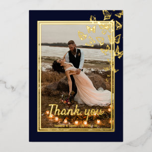 Gold foil lijst bruiloft bedankt folie uitnodiging