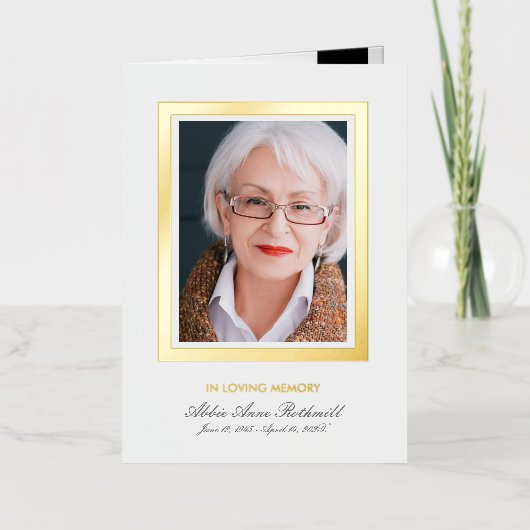 Gold Foil Lijst Foto Memorial Folie Wenskaart (Voorkant)