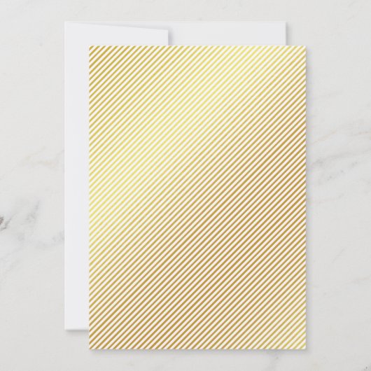 Gold Foil  Lijst Striped Wedding Invitation Kaart (Achterkant)