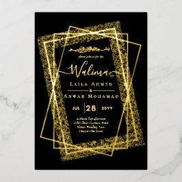 GOLD FOIL Lijst Tekst Nikah Walima Islamic Wedding Folie Uitnodiging