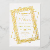GOLD FOIL Lijst Tekst Nikah Walima Islamic Wedding Folie Uitnodiging (Voorkant)