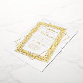 GOLD FOIL Lijst Tekst Nikah Walima Islamic Wedding Folie Uitnodiging (Gedraaid)