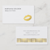 Gold Foil Lips Makeup Artist Visitekaartje (Voorkant / Achterkant)