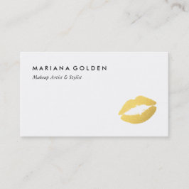 Gold Foil Lips Makeup Artist Visitekaartje