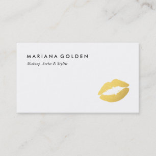 Gold Foil Lips Makeup Artist Visitekaartje