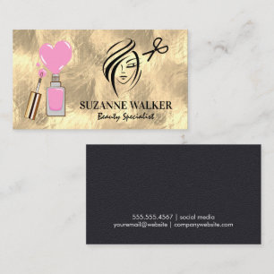 Gold Foil   Logo Beauty Hair en Nails Visitekaartje