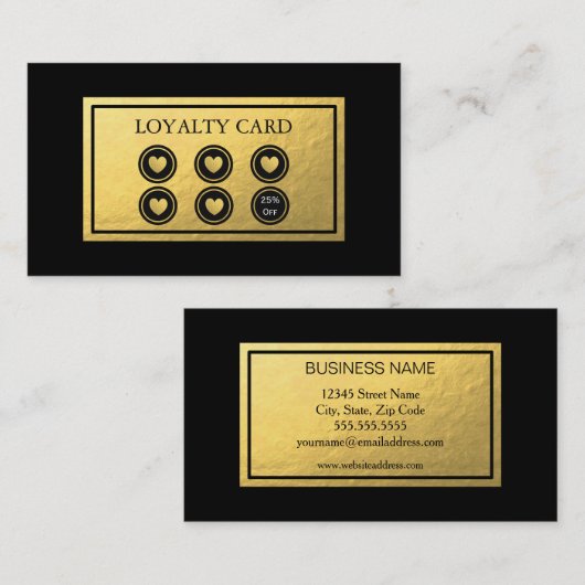 Gold Foil-logo Klantenkaartje (Voorkant / Achterkant)