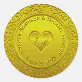 Gold Foil look Classic Round Sticker