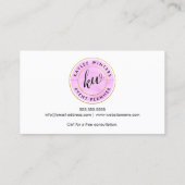Gold Foil look en roze Waterverf Curved Text Visitekaartje (Achterkant)