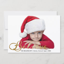 Gold Foil-look gelooft kerstfoto Feestdagenkaart
