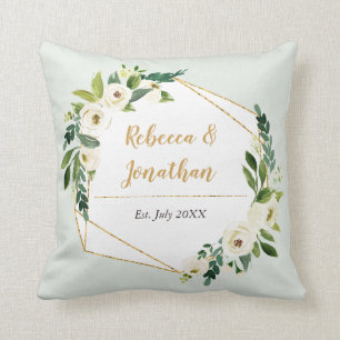Gold Foil look Geometric Lijst Floral Kussen